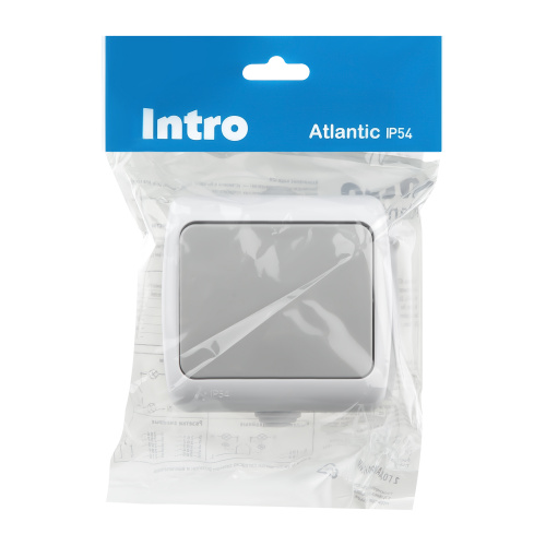 Выключатель INTRO Atlantic 5-101-03 10А-250В, IP54, открытой установки, серый фото 4
