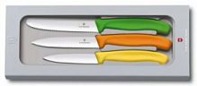 Набор кухонных ножей Victorinox, сталь, компл.: 3 шт., лезвие 110 мм., ассорти (подар. коробка)