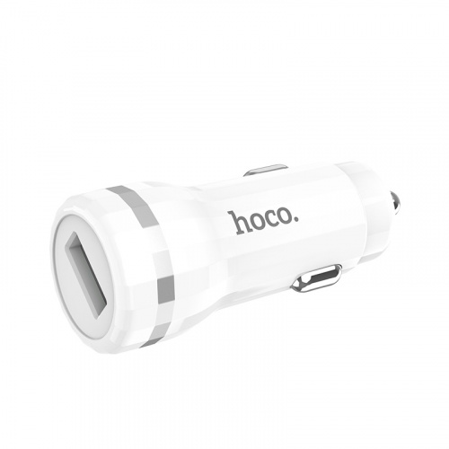 Блок питания автомобильный 1 USB HOCO Z27A, Staunch, 1500mA, пластик, цвет: белый (1/10/100) (6957531092889) фото 3