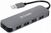 Разветвитель D-Link DUB-H4/E1A USB 2.0 4порт, черный (DUB-H4/E1A)