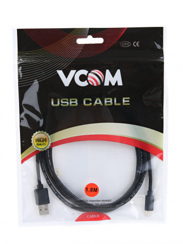 Кабель USB2.0 Am --> micro-B 5P, 1.8м , черный VCOM <VUS6945-1.8M> (1/150) фото 3