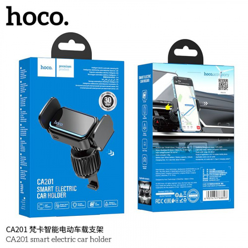 Держатель автомобильный HOCO CA201, зажим, на воздуховод, для смартфона, цвет: чёрный (1/11/110) (6931474768803)