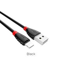 Кабель USB - 8 pin HOCO X27 Excellent, 1.2м, круглый, 2.4A, силикон, цвет: чёрный (1/33/330) (6957531085454)