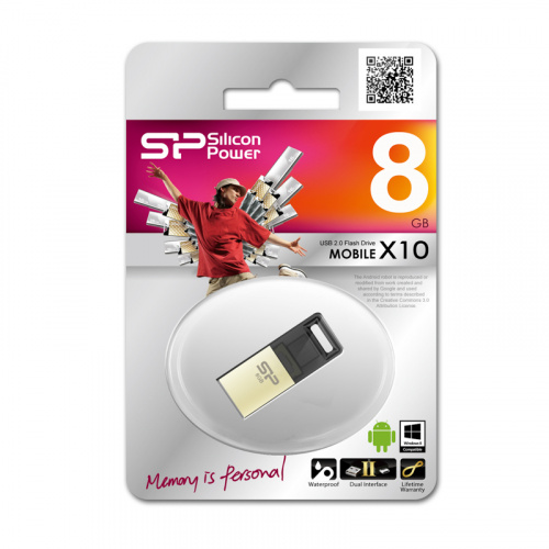 Флеш-накопитель яUSB  8GB  Silicon Power  Mobile X10  (USB+microUSB)  for Android smartphones (SP008GBUF2X10V1C) фото 15