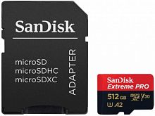 Флеш карта microSDXC 512Gb Class10 Sandisk SDSQXCZ-512G-GN6MA Extreme Pro + adapter