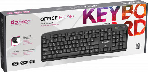 Клавиатура DEFENDER Office HB-910 RU, полноразмерная, черный (1/20) (45910) фото 4