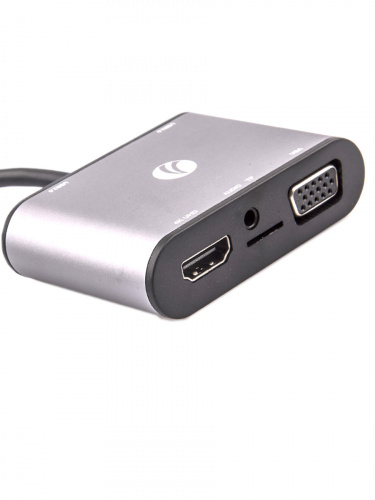 USB-концентратор USB3.1 Type-CM-->HDMI +VGA+3XUSB +PD charging+TF+AUDIO,Aluminum Shell, VCOM <CU425> (1/100) (CU425M) фото 7