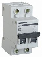 Выключатель автоматический IEK MVA25-2-050-C Generica 50A тип C 4.5kA 2П 400В 2мод серый (упак.:1шт)