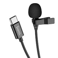 Микрофон петличный HOCO, L14, Lavalier, пластик, кабель Type-C, цвет: чёрный (1/20)