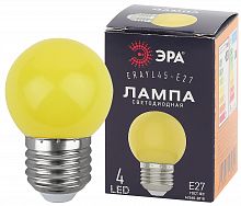 Лампа светодиодная ЭРА YL45-E27 Р45-1W-E27 (диод. шар, желт., 4SMD, 1W, E27, для белт-лайт) (10/100/6000)
