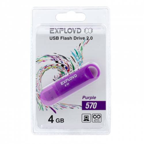 Флеш-накопитель USB  4GB  Exployd  570  пурпурный (EX-4GB-570-Purple) фото 5