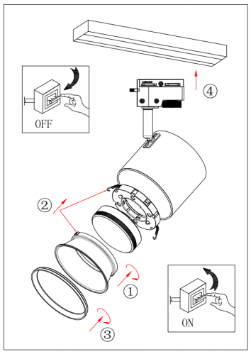 Светильник трековый ЭРА TR15 GX53 WH/SL однофазный под лампу белый/серебро (1/30) (Б0048545) фото 2