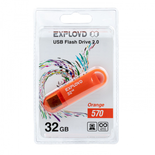 Флеш-накопитель USB  32GB  Exployd  570  оранжевый (EX-32GB-570-Orange) фото 5