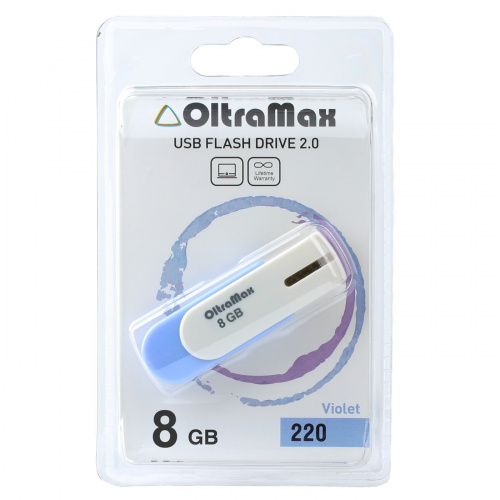 Флеш-накопитель USB  8GB  OltraMax  220  фиолетовый (OM-8GB-220-Violet) фото 6