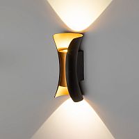 Светильник светодиодный ЭРА настенный декоративный WL42 BK+GD 10Вт 3500К черный/золото IP54 для интерьера, фасадов зданий (1/40) (Б0054420)