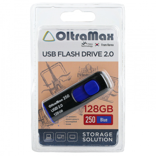 Флеш-накопитель USB  128GB  OltraMax  250  синий (OM-128GB-250-Blue) фото 4