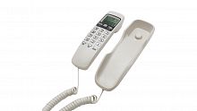 Проводной телефон RITMIX RT-010 White с дисплеем, узкий корпус, белый (1/40) (80002751)