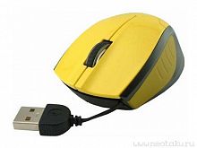 Мышь E-BLUE Extency, жёлтая, USB, скручивающийся кабель, УФ покрытие, стиль спортивных авто (1/60) (EMS104YE)