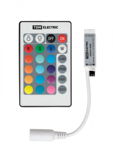 Контроллер для светодиодных лент и модулей RGB-IR-12В-6А-72Вт-IP20, 3 канала, пульт 24 кнопки, TDM (1/150) фото 3