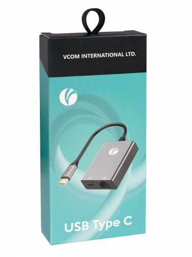 USB-концентратор TypeC--->RJ45+PD 100Вт, Allum Shell, VCOM <CU4591> (1/100) фото 2