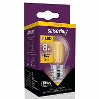 Лампа светодиодная SMARTBUY филамент G45 8Вт 3000K E27 (тёплый свет) (1/100) (SBL-G45F-8-30K-E27)