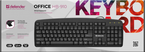 Клавиатура DEFENDER Office HB-910 RU, полноразмерная, черный (1/20) (45910) фото 7