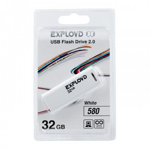 Флеш-накопитель USB  32GB  Exployd  580  белый (EX-32GB-580-White) фото 5