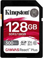 Карта памяти SDXC  128GB  Kingston Class 10 UHS-II U3 V90 React Plus (300 Mb/s) (SDR2/128GB)