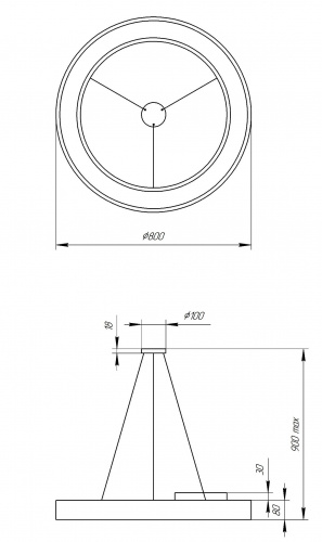 Светильник светодиодный ЭРА Geometria Ring SPO-134-W-40K-056 56Вт 4000К 4200Лм IP40 800*800*80 белый подвесной (Б0050564)