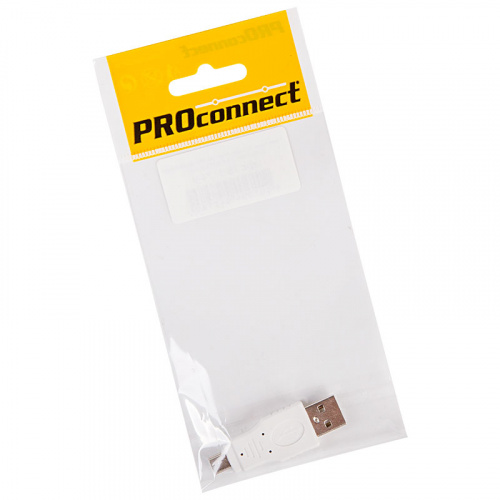 Переходник USB PROconnect, штекер USB-A - штекер mini USB 5 pin, 1 шт., пакет БОПП (1/50) (18-1174-9) фото 2