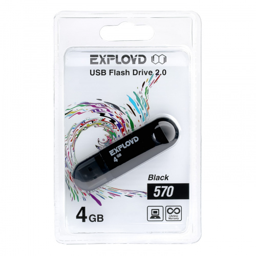 Флеш-накопитель USB  4GB  Exployd  570  чёрный (EX-4GB-570-Black) фото 5