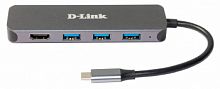 Разветвитель USB 3.0 D-Link DUB-2333 5порт. черный (DUB-2333/A1A)