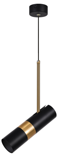 Светильник ЭРА потолочный подвесной PL33 BK/GD MR16 GU10 цилиндр черный, золото (1/25) (Б0061382) фото 2