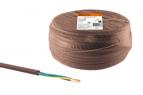 Провод TDM ПВС 3х2,5 ГОСТ (100м), коричневый "ЭКО" (SQ0119-0080)