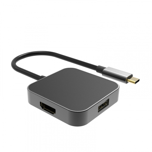 Aдаптер USB3.1 Type-CM-->HDMI+USB3.0+PD charging, TF, Aluminum Shell, VCOM <CU457> (1/72)