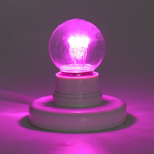 Лампа шар NEON-NIGHT Е27 6 LED Ø45мм - розовая, прозрачная колба, эффект лампы накаливания (1/100) (405-127) фото 2