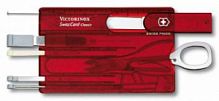 Швейцарская карта Victorinox SwissCard Classic, красный, полупрозрачный (подар. коробка)