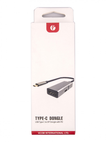USB-концентратор USB 3.1 Type-Cm --> DP(f) , 4K@60Hz, PD charging, Aluminum Shell, VCOM <CU453> (1/150) фото 6