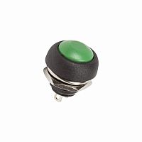 Выключатель-кнопка 250V 1А (2с) OFF-(ON) Б/Фикс зеленая Micro REXANT (50/2000)