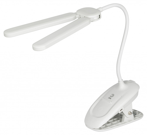 Светильник светодиодный ЭРА настольный NLED-512-6W-W аккумуляторный на прищепке белый (1/48) (Б0057207)