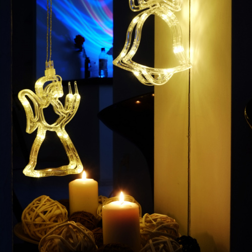 Фигура светодиодная NEON-NIGHT "Колокольчик" на присоске с подвесом, цвет ТЕПЛЫЙ БЕЛЫЙ (1/12) фото 9