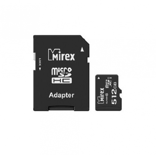 Карта памяти MicroSDXC  512GB  Mirex Class 10 UHS-I, U3 + SD адаптер (13613-AD3UH512) фото 2