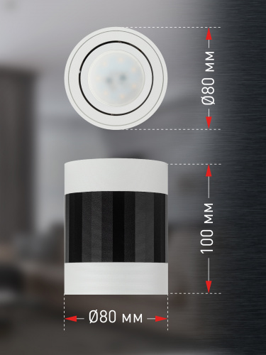 Светильник ЭРА накладной настенно-потолочный спот OL34 WH/BK MR16 GU10, черный, белый (1/40) (Б0056383) фото 9