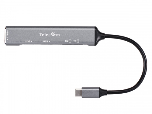 USB-концентратор TypeC-->USB3.0+2 USB2.0+SD(2.0)+TF(2.0), Aluminum Shell, 0.15м Telecom <TA309C>  (1/300) фото 4