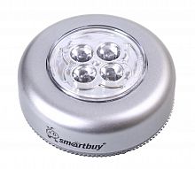 Фонарь SMARTBUY SBF-831-S, PUSH LIGHT, серебро, 1 шт х 4 LED, 3xAAA