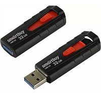 Флеш-накопитель USB 3.0  32GB  Smart Buy  Iron  чёрный/красный (SB32GBIR-K3)