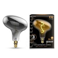 Лампа светодиодная GAUSS Filament FD180 6W 240lm 2400К Е27 gray flexible 1/6 (165802008)