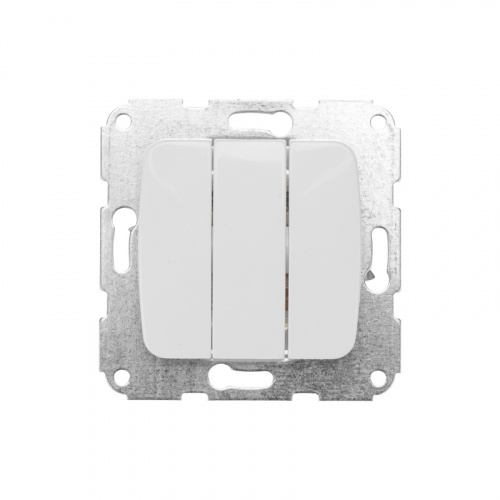 Выключатель KRANZ серии DEA 3кл с/у 10А мех. Бел  (1/120) (KR-78-0204)