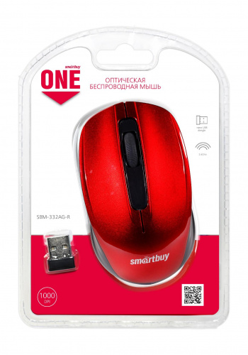 Беспроводная мышь Smartbuy ONE 332 (SBM-332AG-R), красный (1/60) фото 2