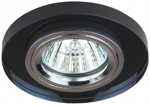 Светильник ЭРА MR16 DK7 CH/BK, декор стекло круглое ,12V/220V, 50W, хром/черный (50/2100) фото 3